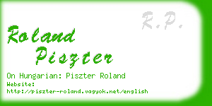 roland piszter business card